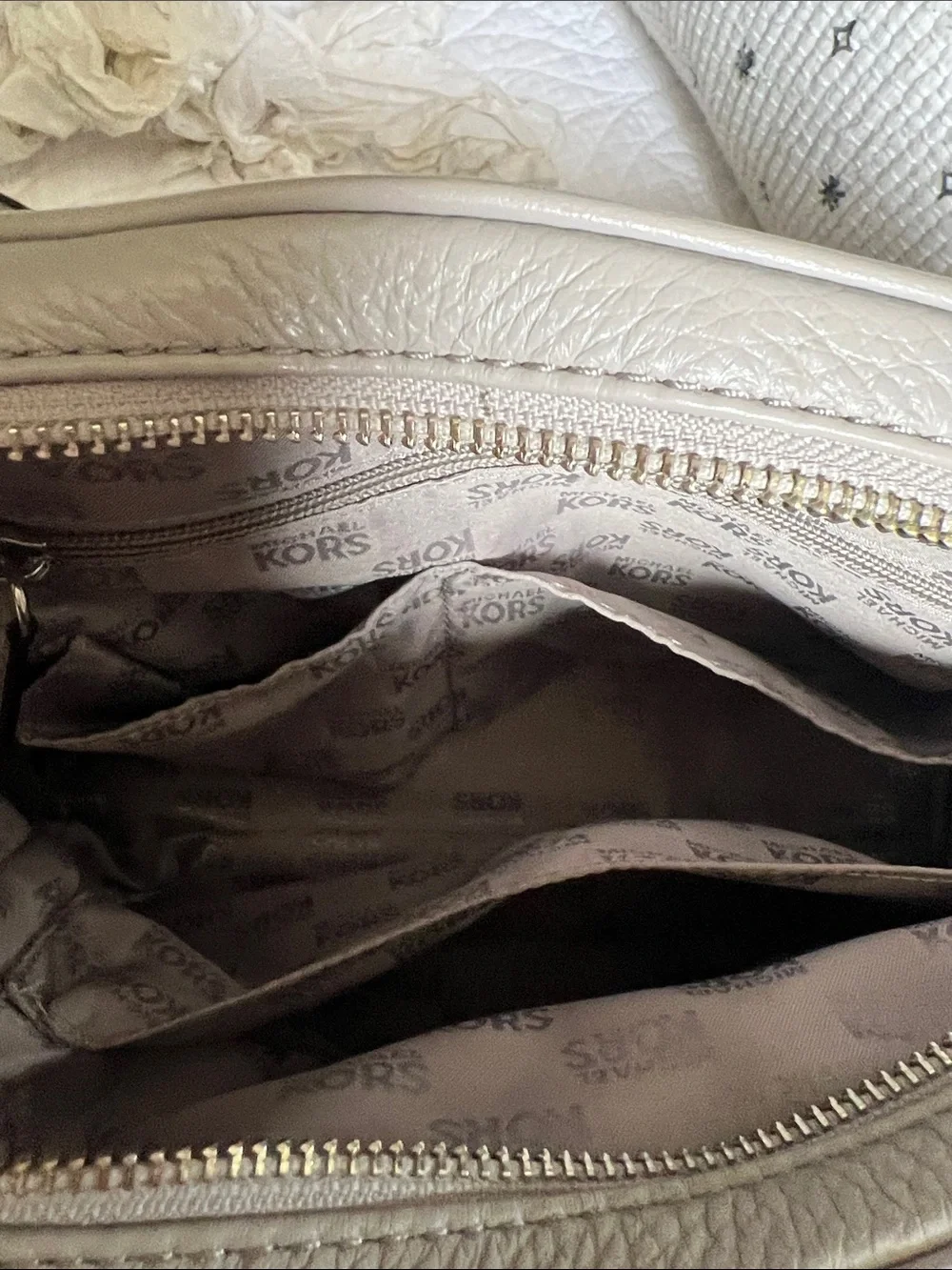 Michael Kors purse. Color pearl grey